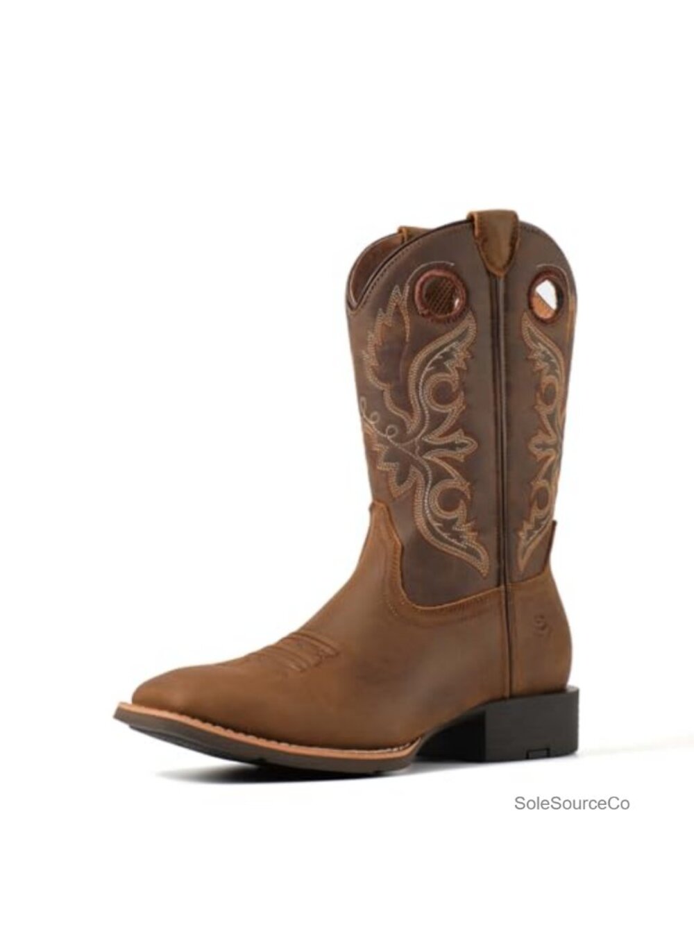 Full-Grain Leather Western Cowboy Boots Square Toe Calf High Work Boots
